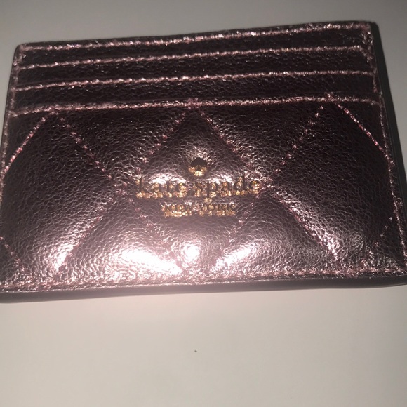 KATE SPADE ♠️ QUILTED METALLIC LEATHER CROSSBODY CARD CASE SET - Picture 10 of 15